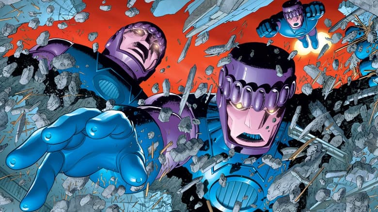 Sentinel robots hunting mutants in Marvel's Wolverine